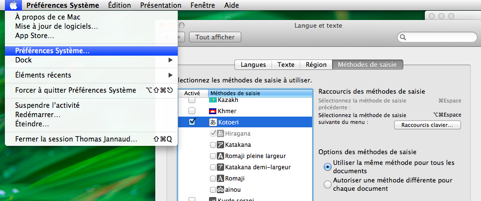 écrire japonais mac